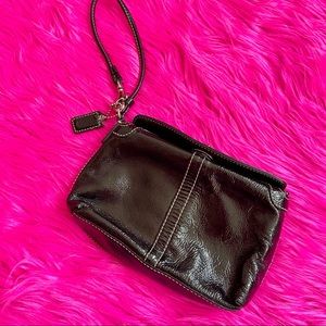 Y2K Black Patent Leather Coach Wristlet
